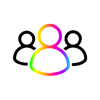 Graphic of three simple figures standing together