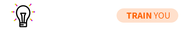 Bright lightbulb with text-train you